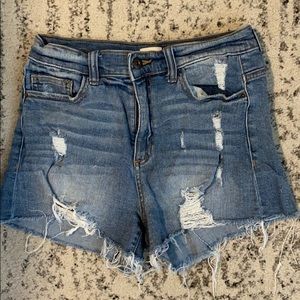 Sneak Peek high rise jean shorts